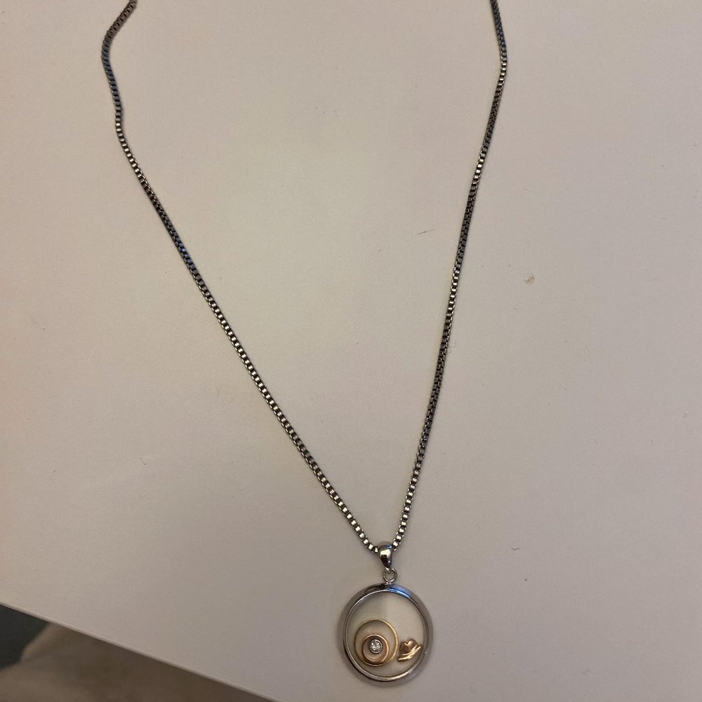 Silver Necklace with Clear Charm